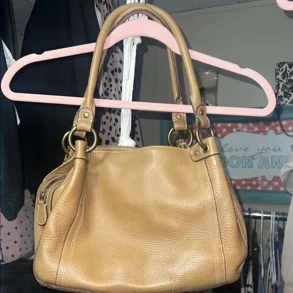 Fossil Tan Leather Shoulder Bag with Double Handles - Picture 2 of 10